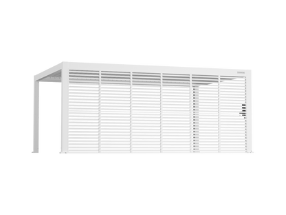 FlexPatio Adjustable Aluminum Privacy Shutter Wall for Pergolas – 10' to 20'