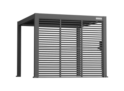 FlexPatio Adjustable Aluminum Privacy Shutter Wall for Pergolas – 10' to 20'