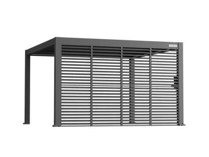 FlexPatio Adjustable Aluminum Privacy Shutter Wall for Pergolas – 10' to 20'