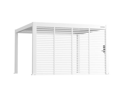 FlexPatio Adjustable Aluminum Privacy Shutter Wall for Pergolas – 10' to 20'