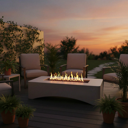 56" Modern Concrete Propane Fire Pit Table – 50,000 BTU