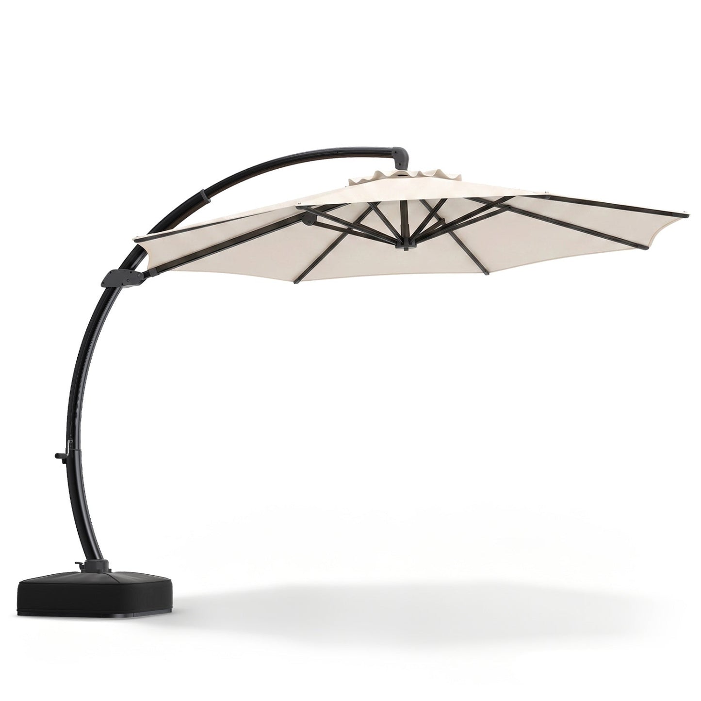 11 FT Cantilever Patio Umbrella with Base and 360° Rotation