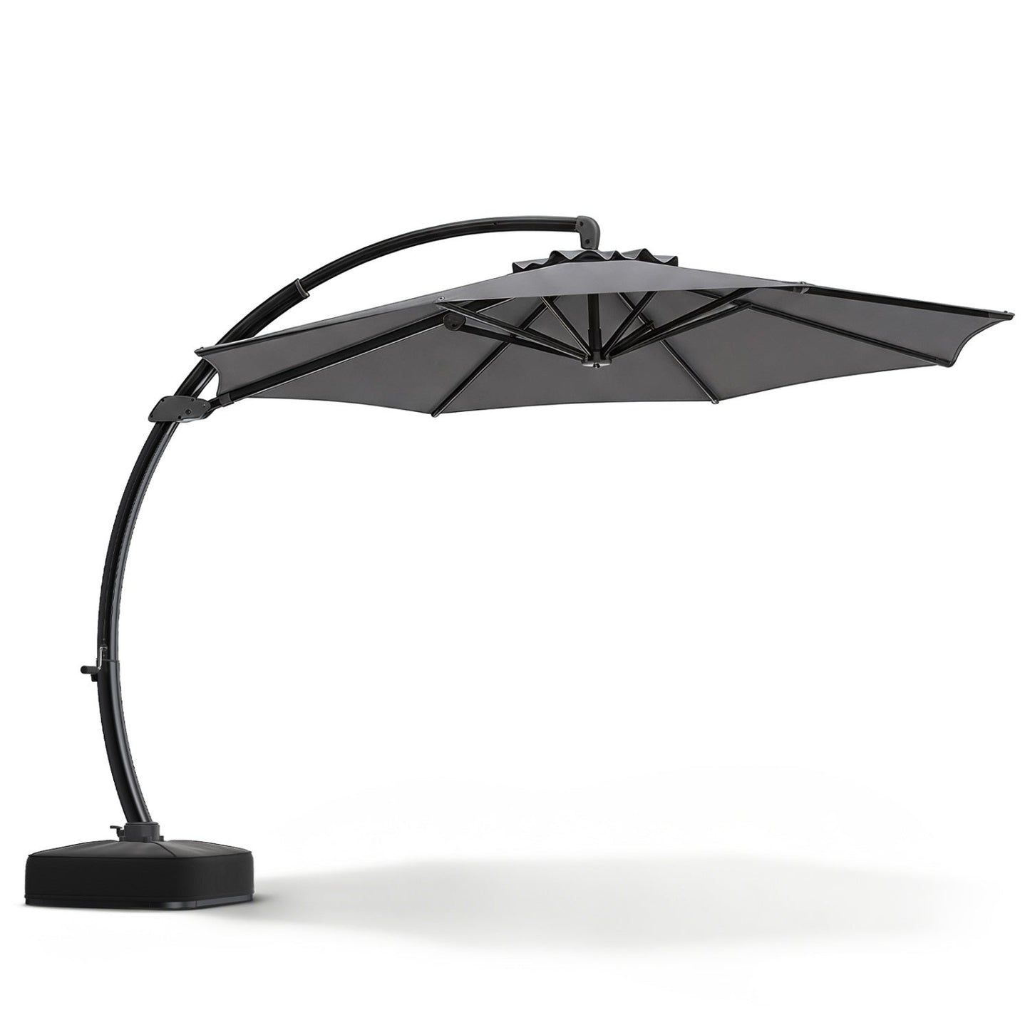 11 FT Cantilever Patio Umbrella with Base and 360° Rotation