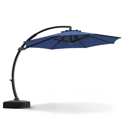11 FT Cantilever Patio Umbrella with Base and 360° Rotation