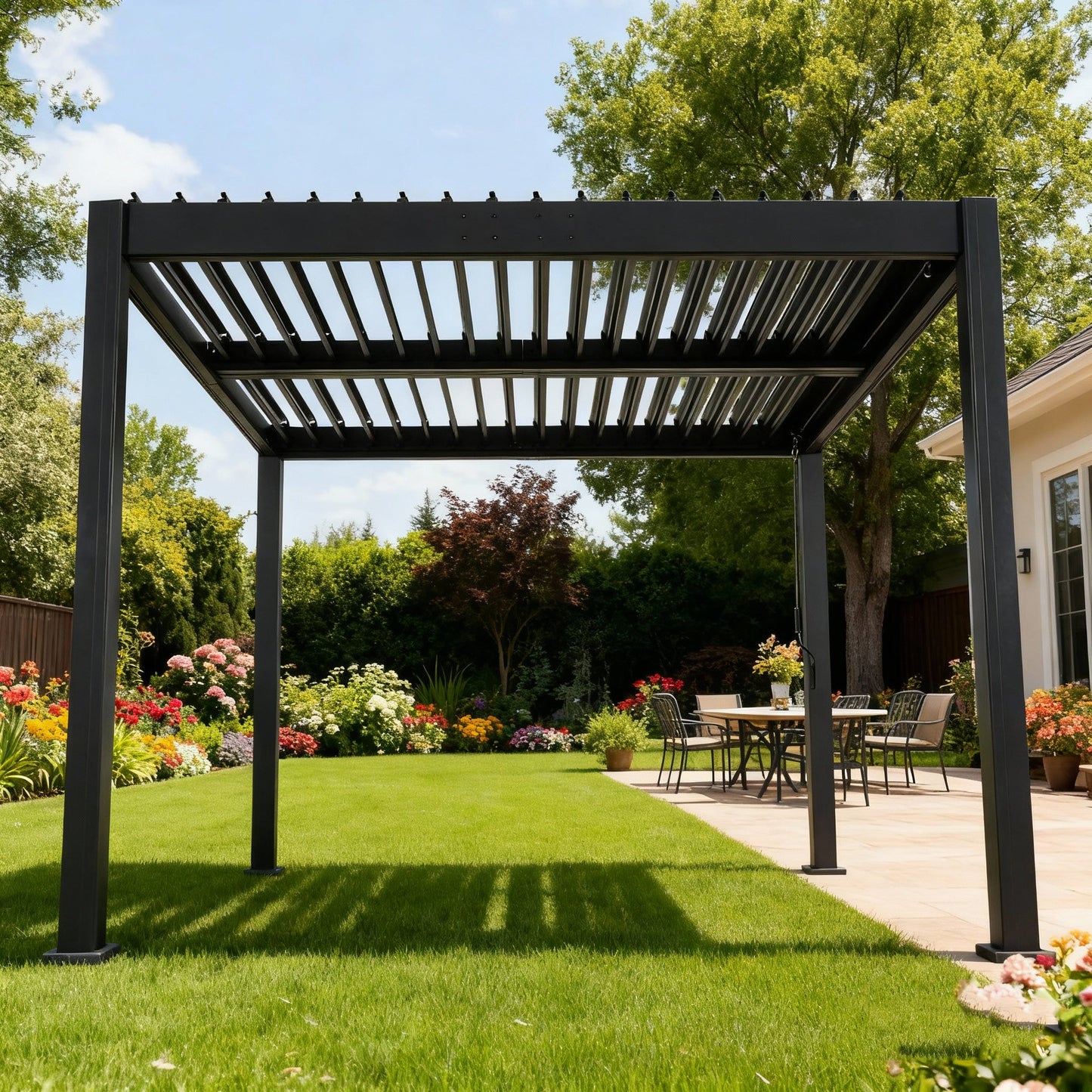 10' x 10' Byron Louvered Pergola with Adjustable Roof