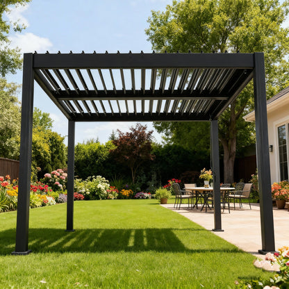 10' x 10' Byron Louvered Pergola with Adjustable Roof
