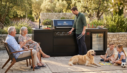 Briarwood 4-Burner Stainless Steel Propane Outdoor Kitchen with Marble Countertops