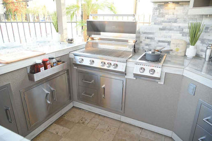 KoKoMo Grills Bermuda Luxury Outdoor Kitchen Island with Built-In Grill, TV, Fire Pit & Bar