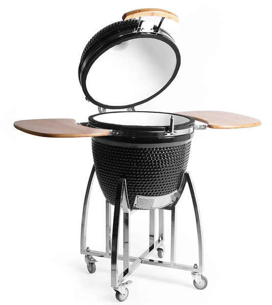 KoKoMo 21" Ceramic Kamado Charcoal Grill & Smoker with Cart & Side Shelves