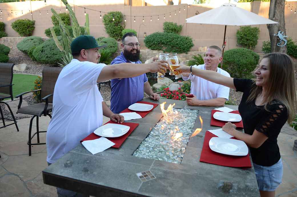 Entertainer 72" Outdoor Gas Fire Pit Dining Table