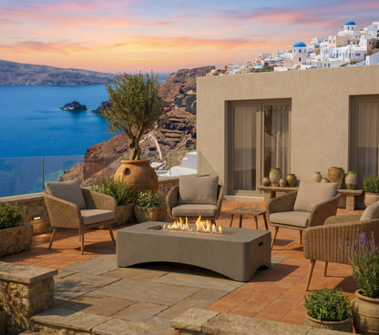 56" Modern Concrete Propane Fire Pit Table – 50,000 BTU