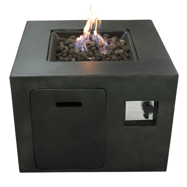 30" Square Fiber-Reinforced Concrete Propane Fire Pit Table