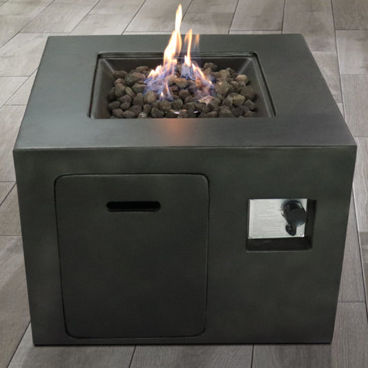 30" Square Fiber-Reinforced Concrete Propane Fire Pit Table