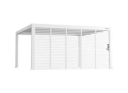 FlexPatio Adjustable Aluminum Privacy Shutter Wall for Pergolas – 10' to 20'