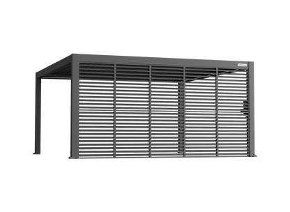 FlexPatio Adjustable Aluminum Privacy Shutter Wall for Pergolas – 10' to 20'