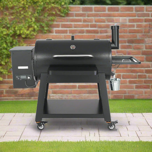 62" Heavy-Duty Wood Pellet Grill & Smoker with Digital Controls & Rolling Cart
