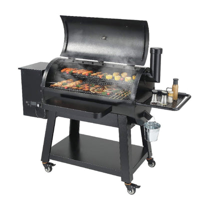 62" Heavy-Duty Wood Pellet Grill & Smoker with Digital Controls & Rolling Cart