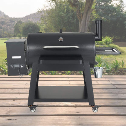 62" Heavy-Duty Wood Pellet Grill & Smoker with Digital Controls & Rolling Cart