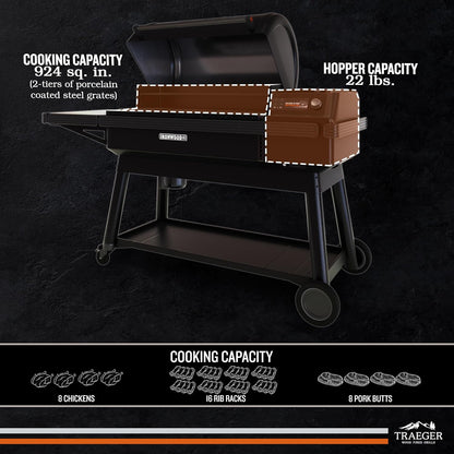 Traeger Ironwood XL Wood Pellet Smoker Grill, 924 Sq In Cooking Area, WiFIRE Smart Temperature Control, Up to 500 Degrees, Super Smoke Mode, 6 in 1 Outdoor BBQ Electric Smoker and Grill