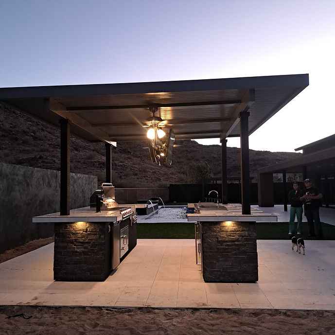 The Stadium Outdoor Kitchen & Sports Bar with Dual 55" TVs & Built-In Grill