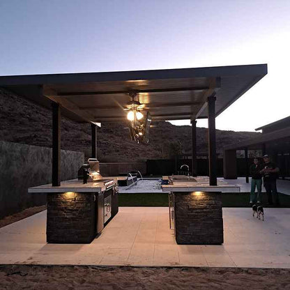 The Stadium Outdoor Kitchen & Sports Bar with Dual 55" TVs & Built-In Grill