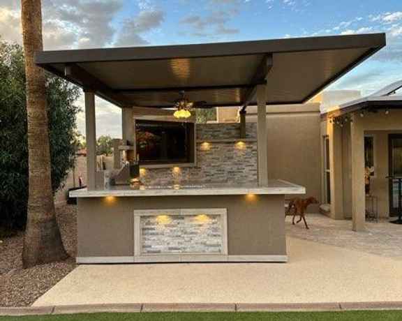 KoKoMo Grills Bermuda Luxury Outdoor Kitchen Island with Built-In Grill, TV, Fire Pit & Bar