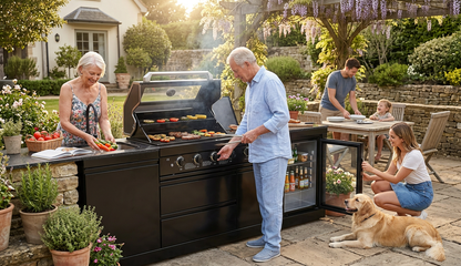 Briarwood 4-Burner Stainless Steel Propane Outdoor Kitchen with Marble Countertops