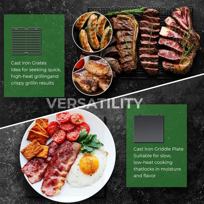 Brand-Man Gas Grill Built-In Head, 30-Inch 4-Burner Propane Grill, Natural Gas Convertible, Heavy Duty 304 Stainless Steel 40,000BTUs BBQ Island Outdoor Kitchen