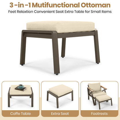 6-Piece Modern Outdoor Conversation Set with Acacia Wood Accents & Cushions