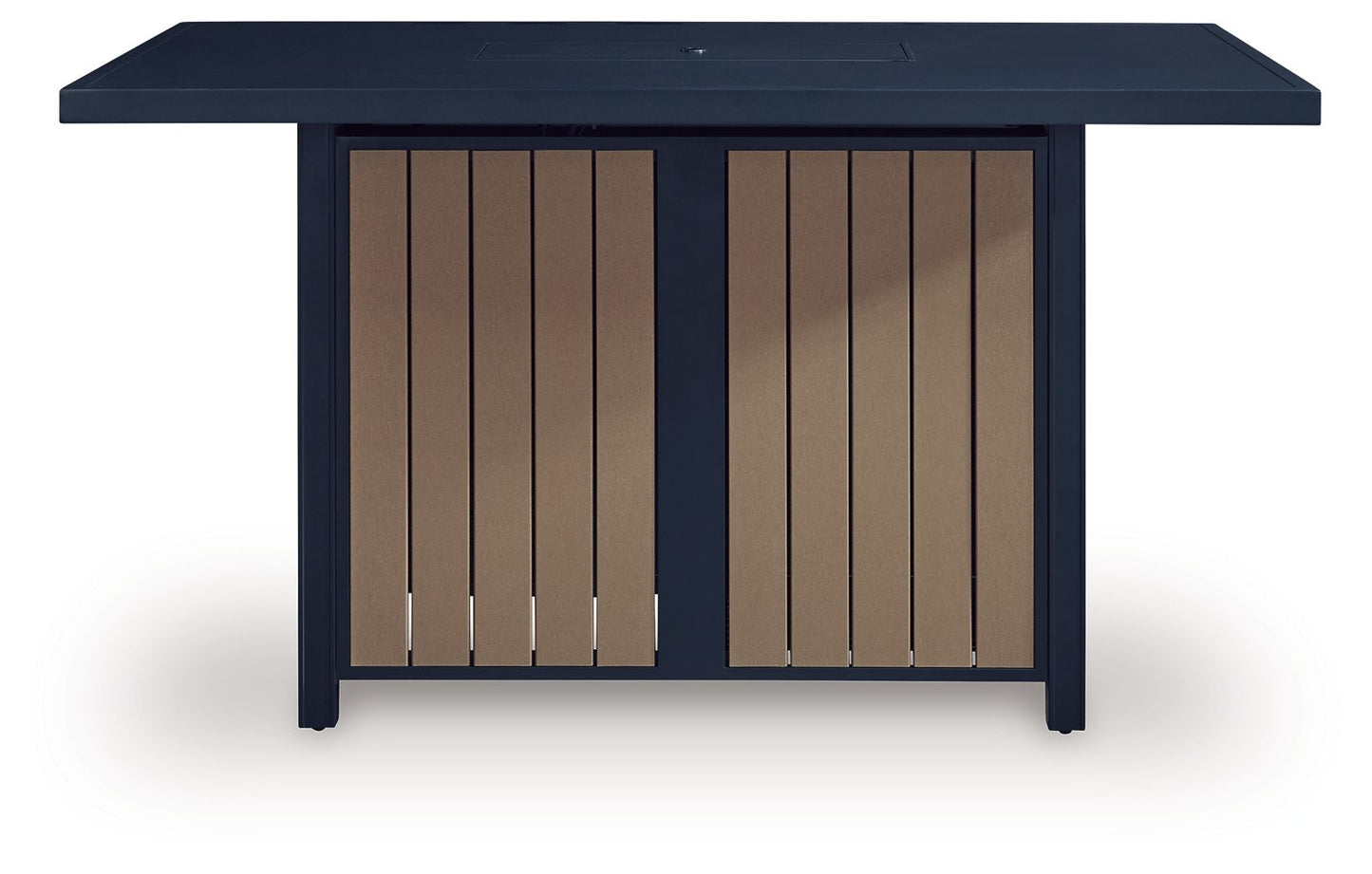 East Beach 70" Outdoor Bar Table with Propane Fire Pit & Storage
