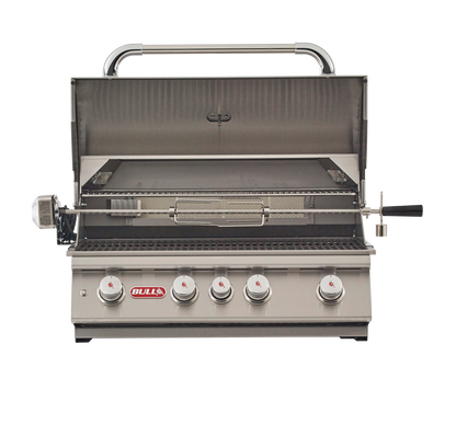 Bull Angus 30-Inch 4-Burner Built-In Gas Grill with Infrared Rotisserie