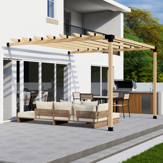 DIY Attached Pergola Bracket Kit with Roof Rafters – Custom Sizes Up to 12' x 12'