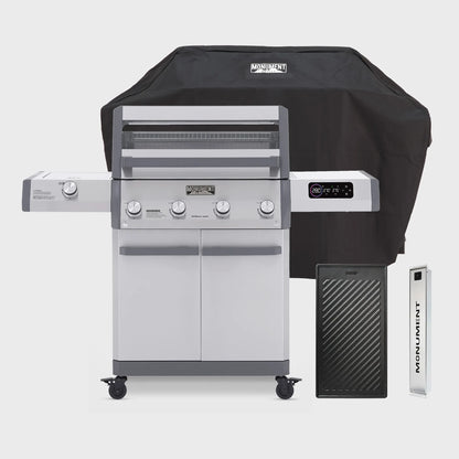 Monument Grills Eminence 405 Smart 4-Burner Propane Gas Grill with Infrared Side Sear Burner