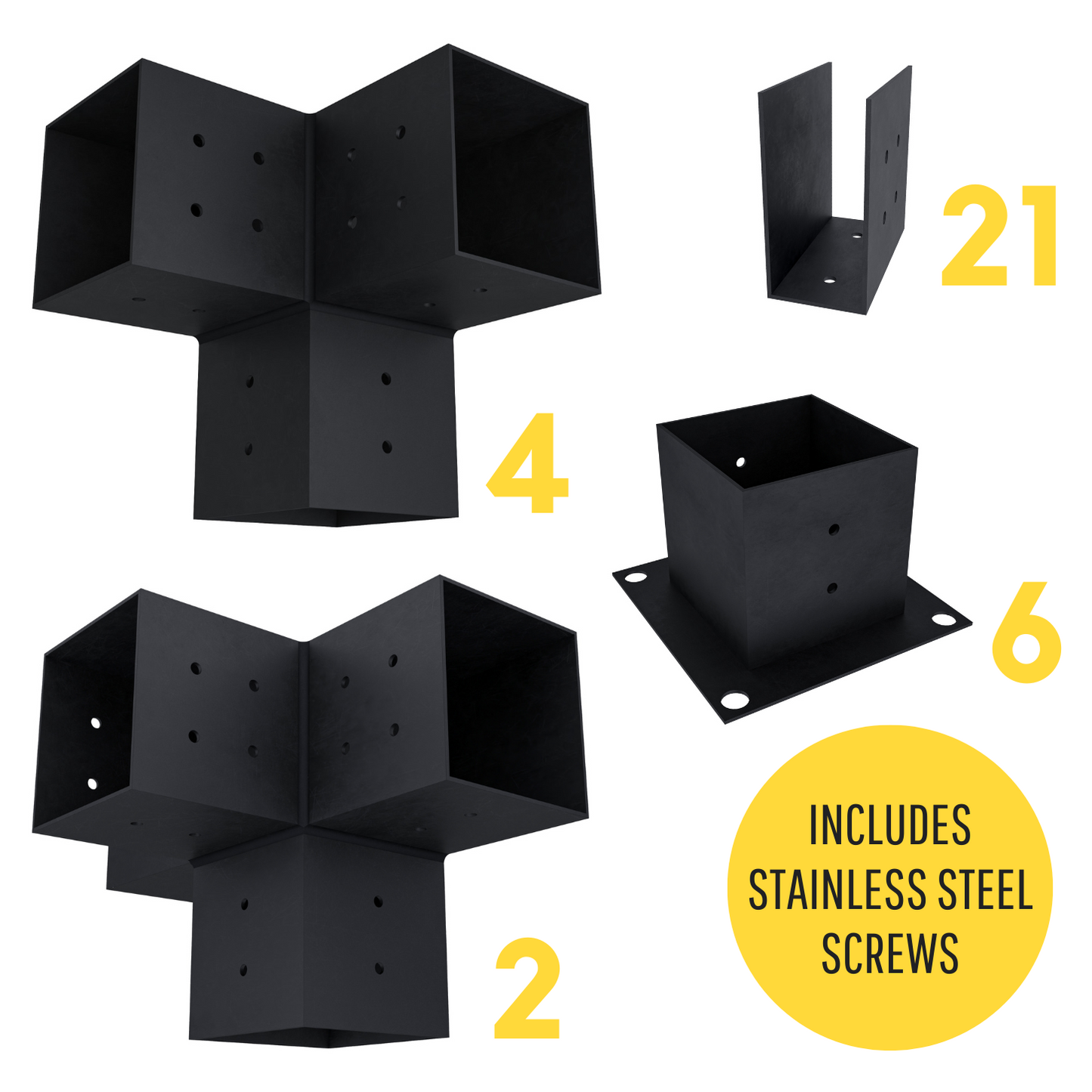 DIY Pergola Bracket Kit for a Freestanding Pergola With Roof Rafters - Any Size Up to 24' x 12'