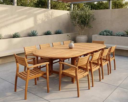 Julien FSC-Certified Teak Extendable Outdoor Dining Set