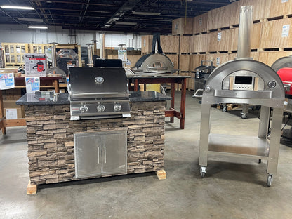 The Ridgeview 5' Natural Stone Outdoor Kitchen with Blaze 3-Burner Grill
