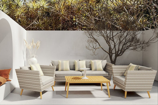 Outdoor Wicker & FSC Wood Patio Conversation Set
