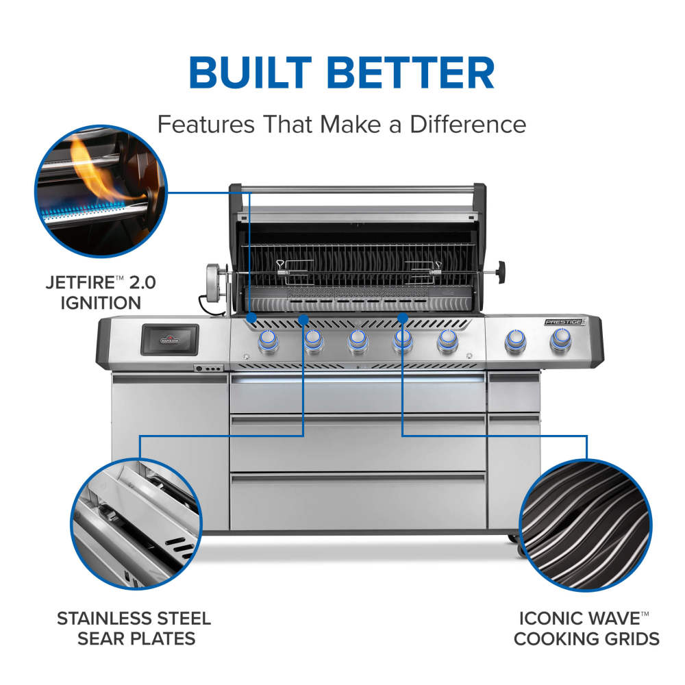 Napoleon Prestige PRO 665 Elite Smart Gas Grill with Infrared Burners & Electric Smoker Box