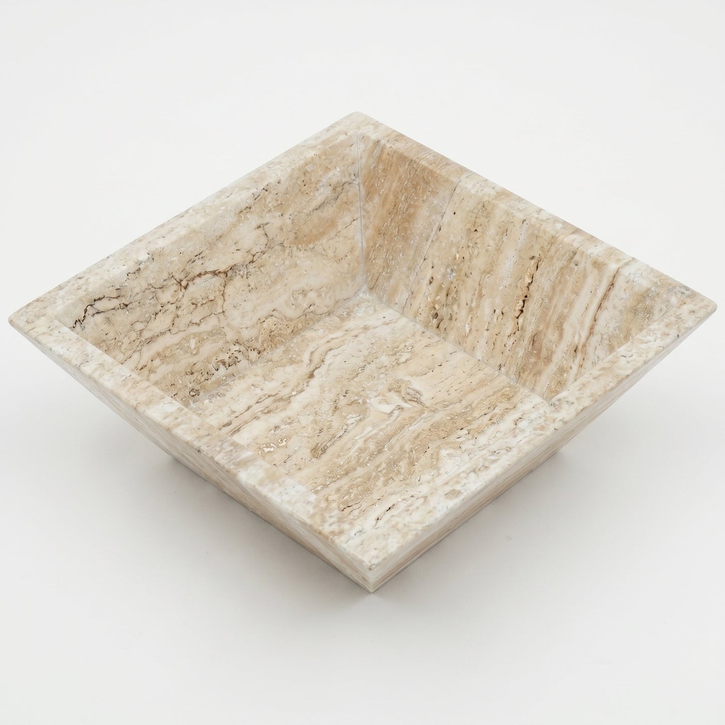 24" Vein-Cut Travertine Outdoor Fire Pit – Natural Stone