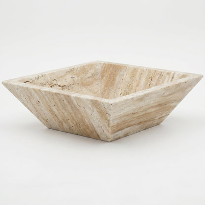 24" Vein-Cut Travertine Outdoor Fire Pit – Natural Stone