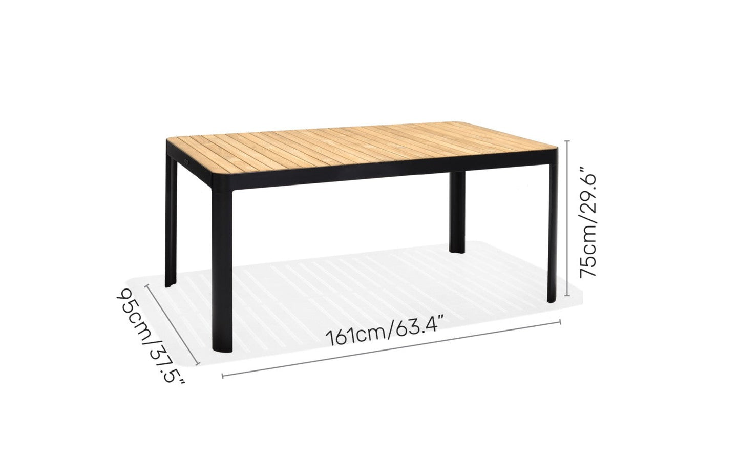 Portals Dark 4 Seater Carver Rectangular Dining set
