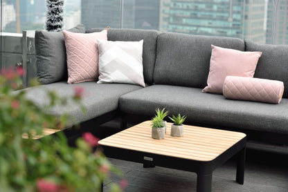 Portals Teak and Aluminum Modular Sofa 3pc Set