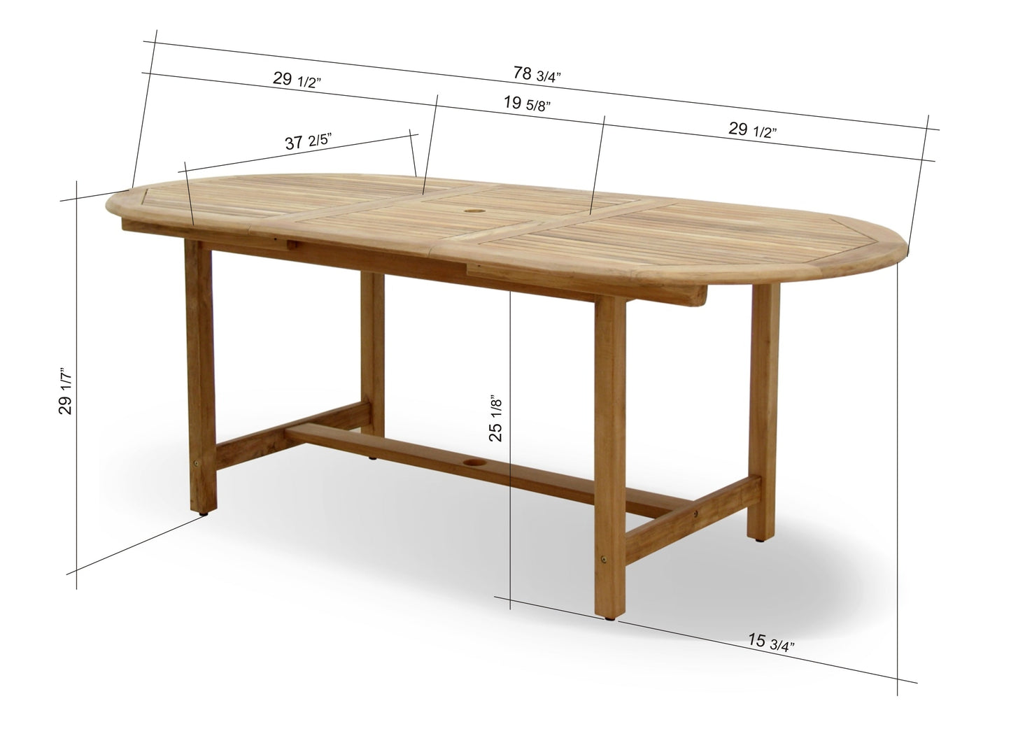 Julien FSC Certified Teak Wood Outdoor Patio Extendable Dining Set