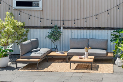 4-Piece Outdoor Patio Conversation Set with Cushions – Dark Gray
