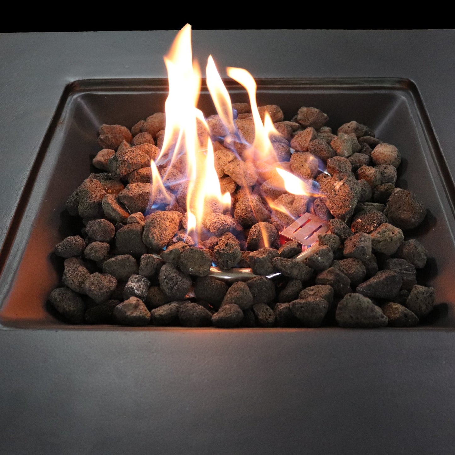30" Square Fiber-Reinforced Concrete Propane Fire Pit Table