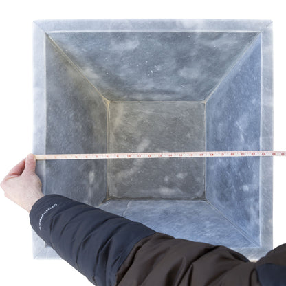 24" Bluestone Marble Outdoor Fire Pit – Natural Stone