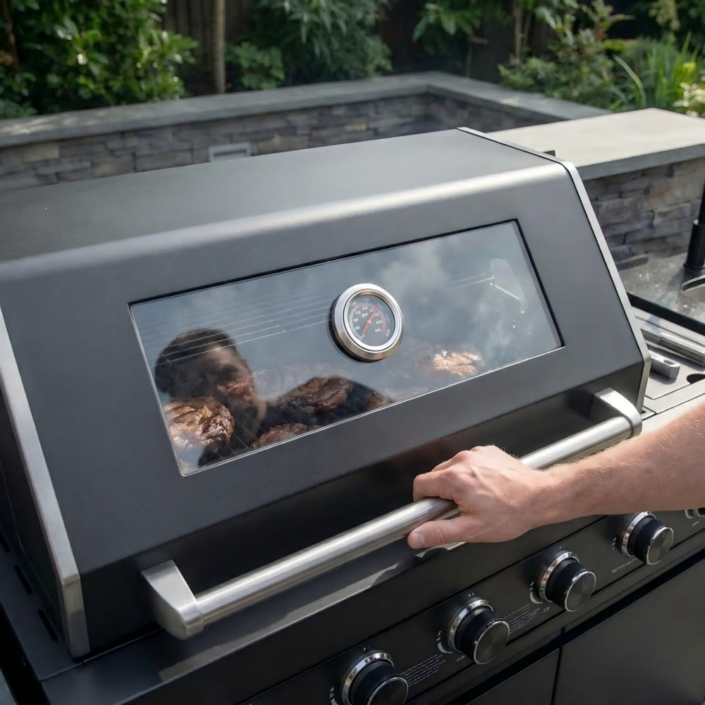 Briarwood 4-Burner Stainless Steel Propane Outdoor Kitchen with Marble Countertops
