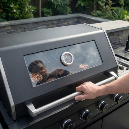 Briarwood 4-Burner Stainless Steel Propane Outdoor Kitchen with Marble Countertops