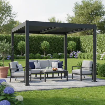 10' x 10' Byron Louvered Pergola with Adjustable Roof