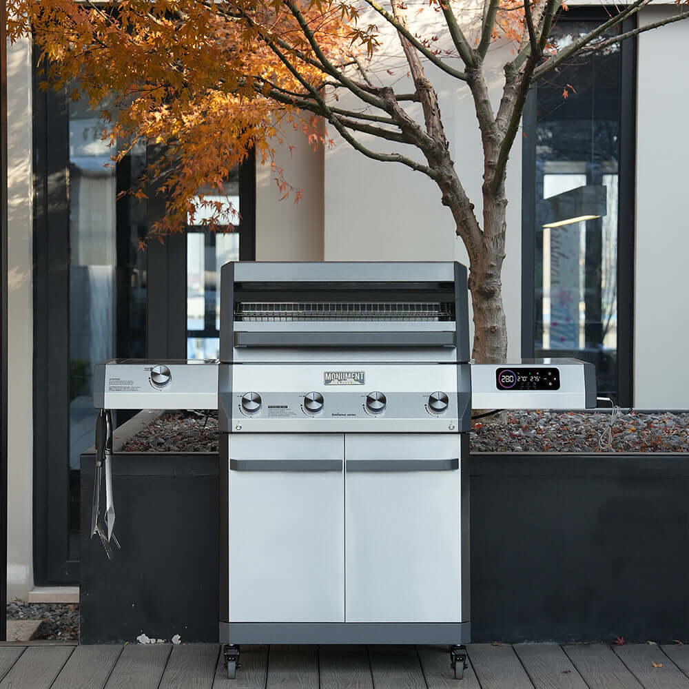 Monument Grills Eminence 405 Smart 4-Burner Gas Grill with Side Sear Burner & ClearView Lid
